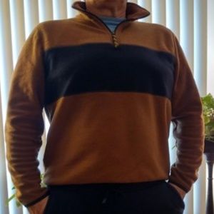 Gap Two-Tone Fleece Pullover Quarter Zipper L
